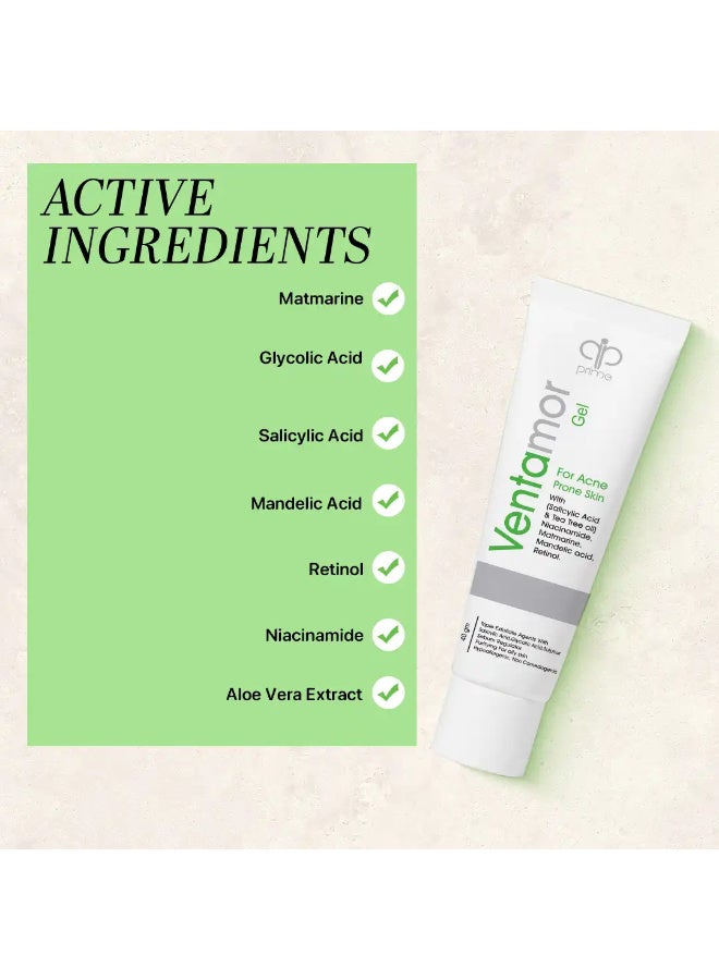 Ventamor Acne Control Gel 40 gm with Salicylic Acid 2%, Retinol & Niacinamide – Oil Control, Pore Cleansing, Reduces Acne, Blackheads & Shine, Gentle Exfoliating Gel for Acne-Prone Skin - Image 4